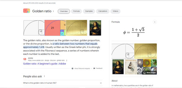 Screenshot of Google search results showing uniform connectedness at work.